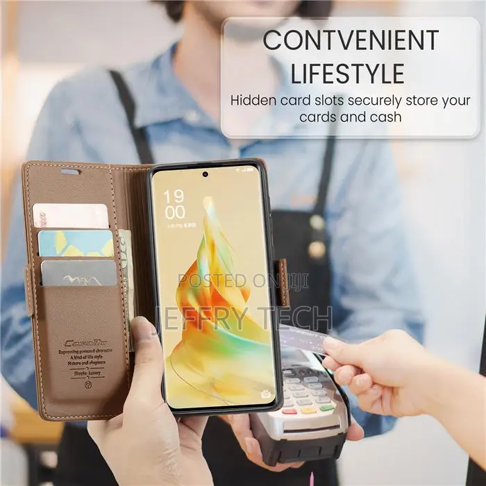 OPPO Reno8 T 4G Wallet RFID Blocking Magnetic Flip Case Br