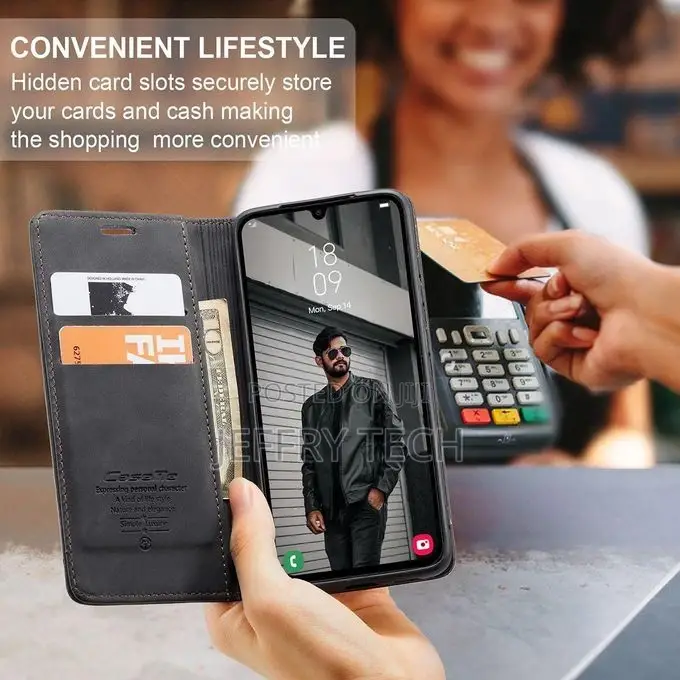 Generic Galaxy A24 4G Case, Retro PU Leather Wallet Case Car