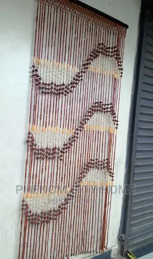 Salon Curtains With Wooden Beads