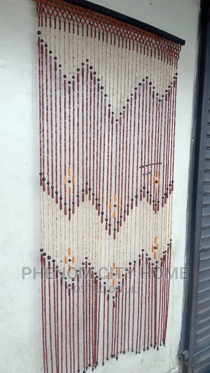 Salon Curtains With Wooden Beads