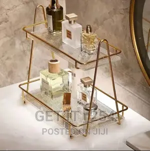 Cosmetic Organizer 
With 2acrylics Trays ,Wrought Iron Stand