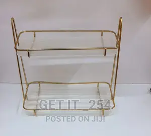 Cosmetic Organizer 
With 2acrylics Trays ,Wrought Iron Stand
