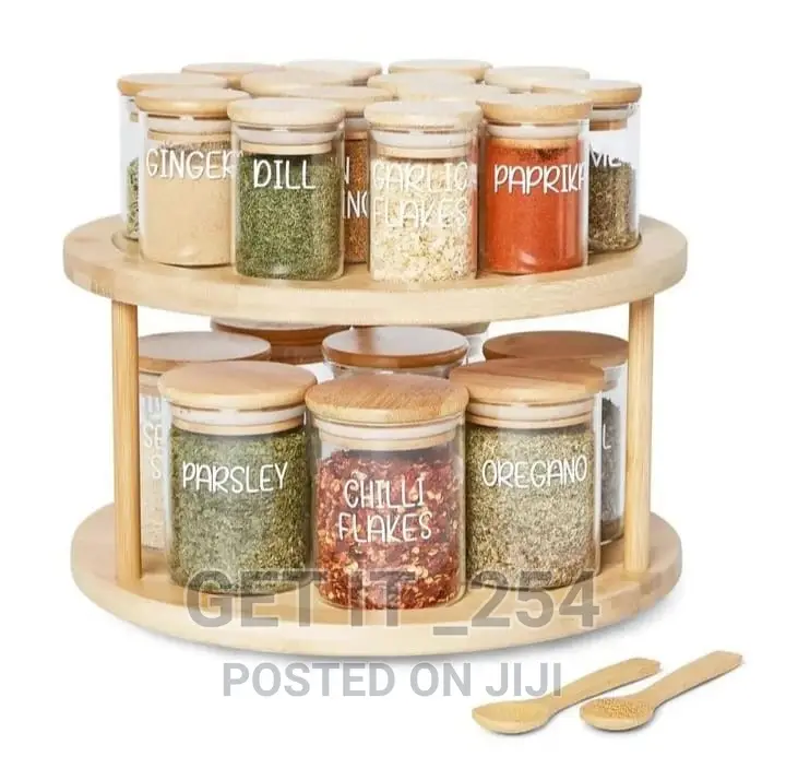 Bamboo Rotating Spice Rack