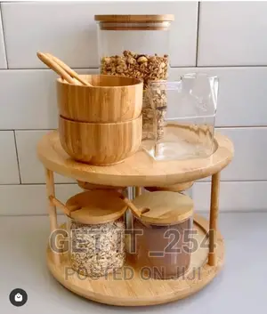 Bamboo Rotating Spice Rack