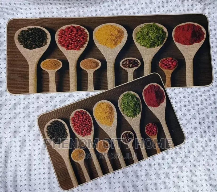 2pc Kitchen Mats With Rubber Bottom