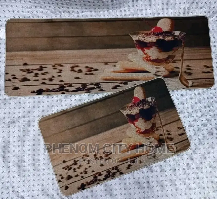 2pc Kitchen Mats With Rubber Bottom