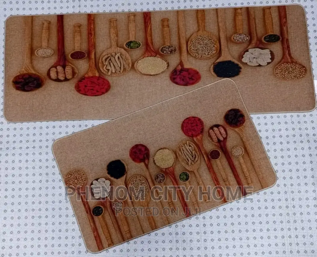 2pc Kitchen Mats With Rubber Bottom