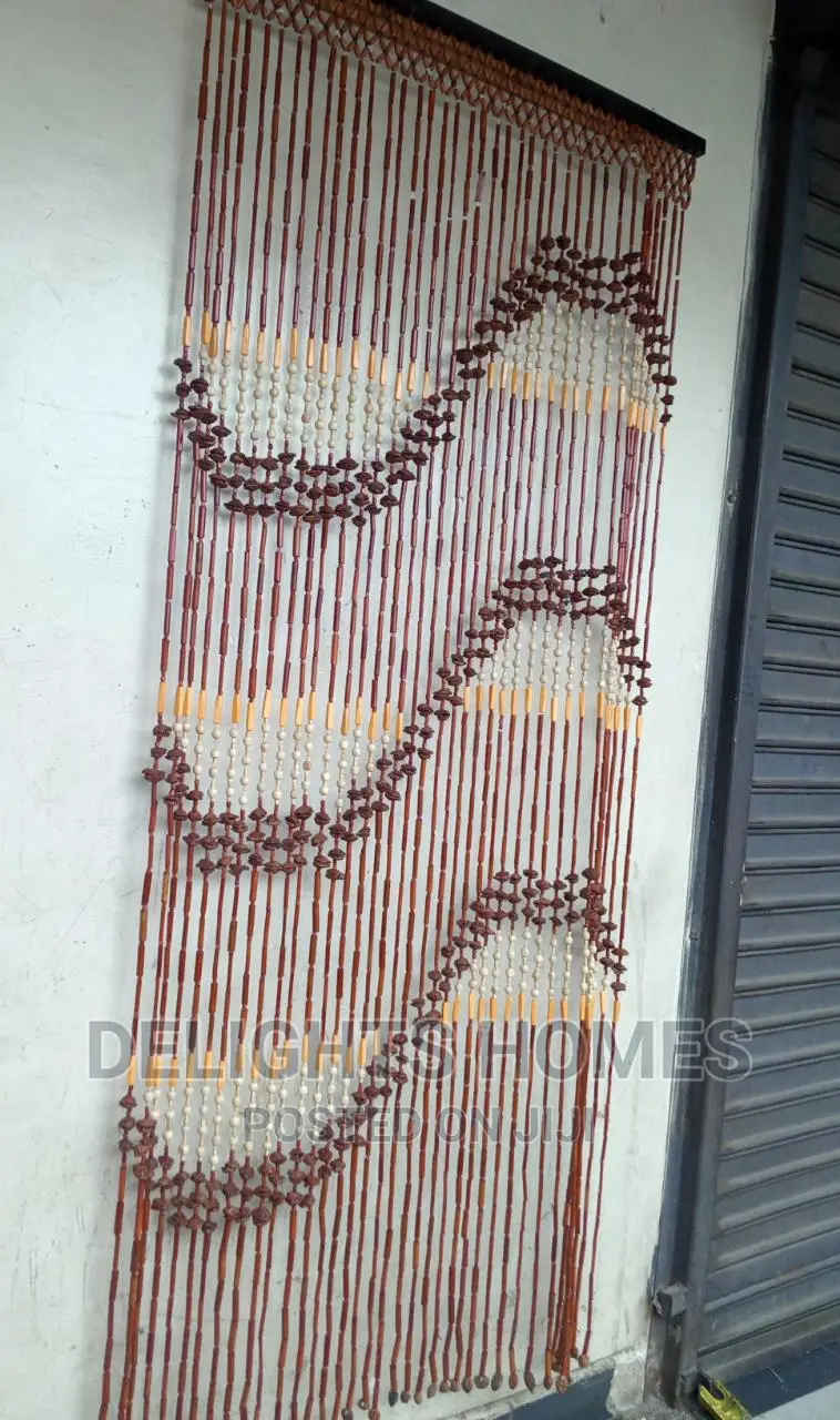 Salon Curtains With Wooden Beads