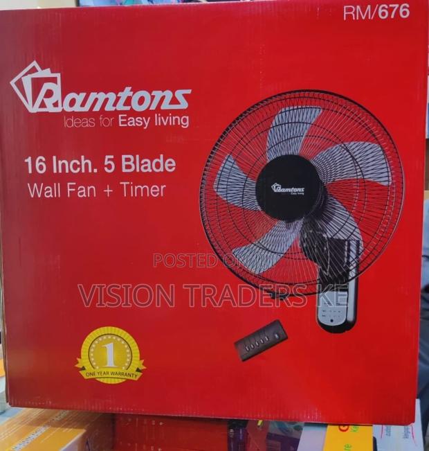 Ramtons 16 Inches 5 Blades Wall Fan + Timer - main view
