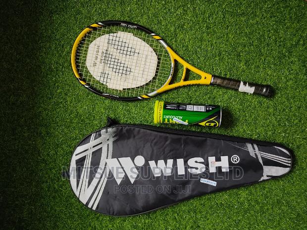 Wish Lawn Tennis Racket Elite Level With Dunlop Pro Balls