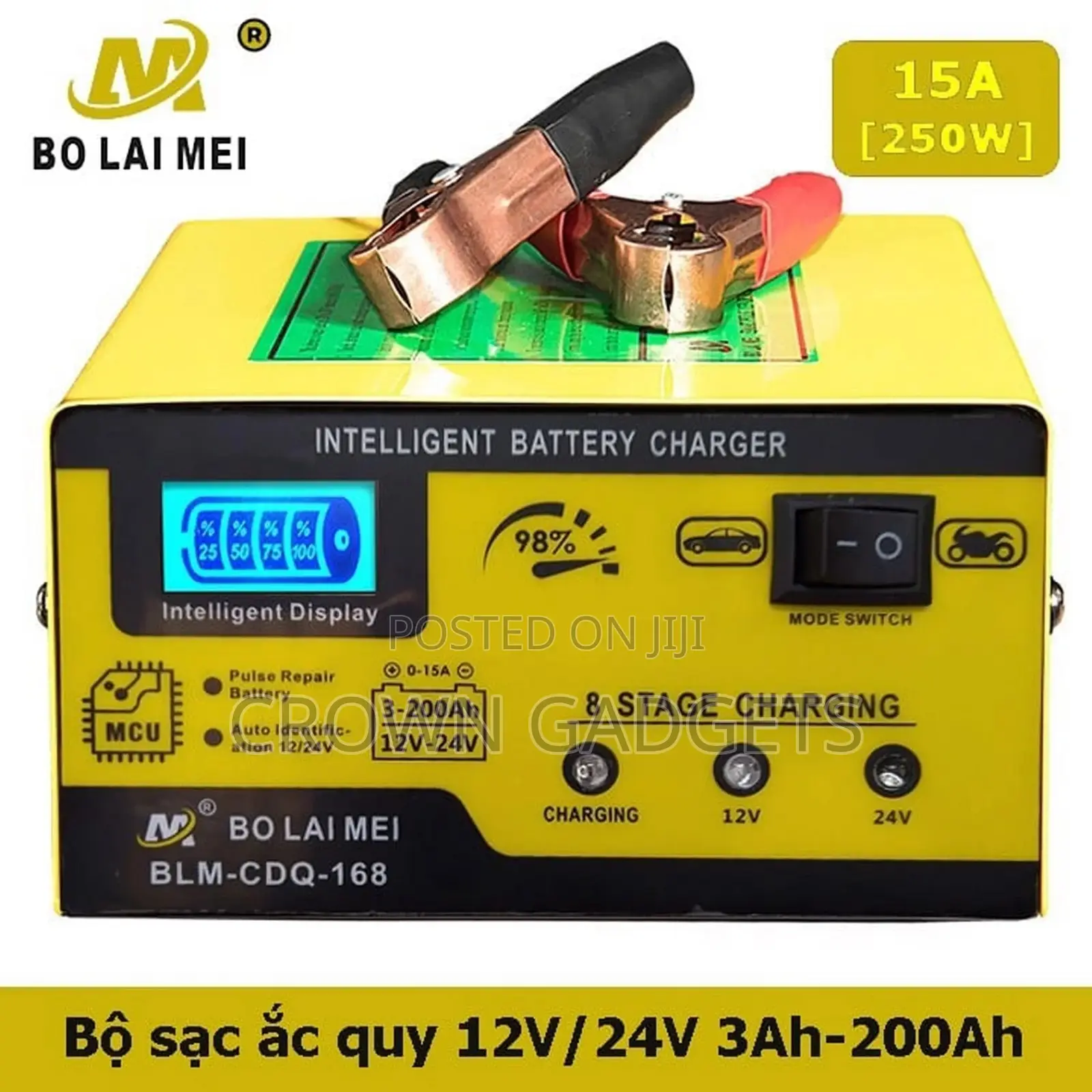 BOLAIMEI BLM-168 12v/24v Smart Automatic Battery Charger