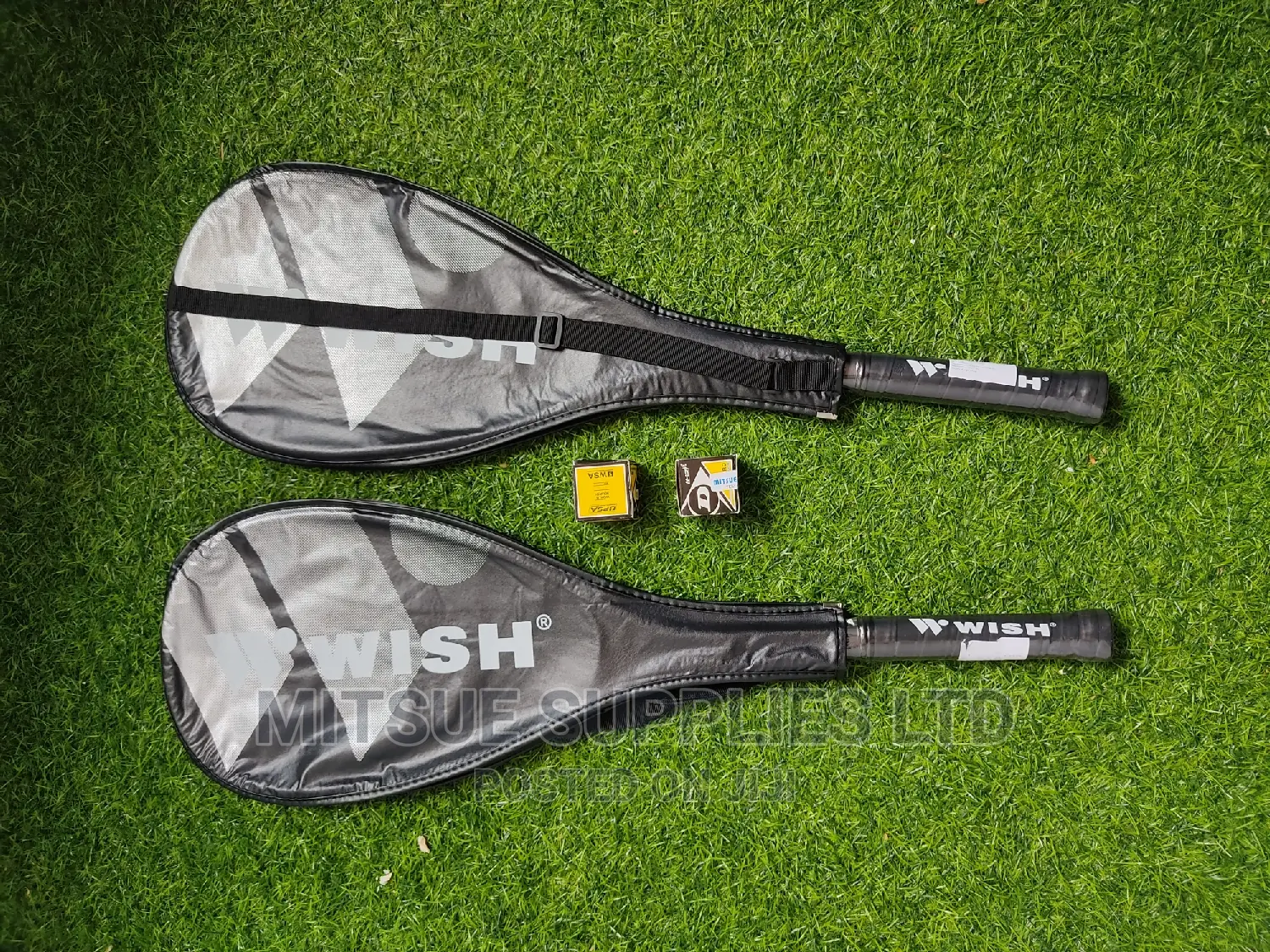 Wish Squash Racket Combo ( 2 Rackets+ 2 Balls Double Dot)