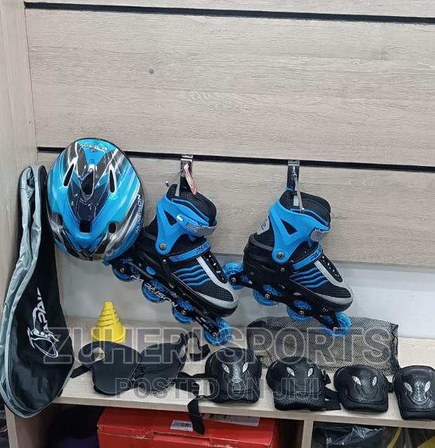 Papaison Inline Skate Shoes Adjustable Size Lighting Wheels