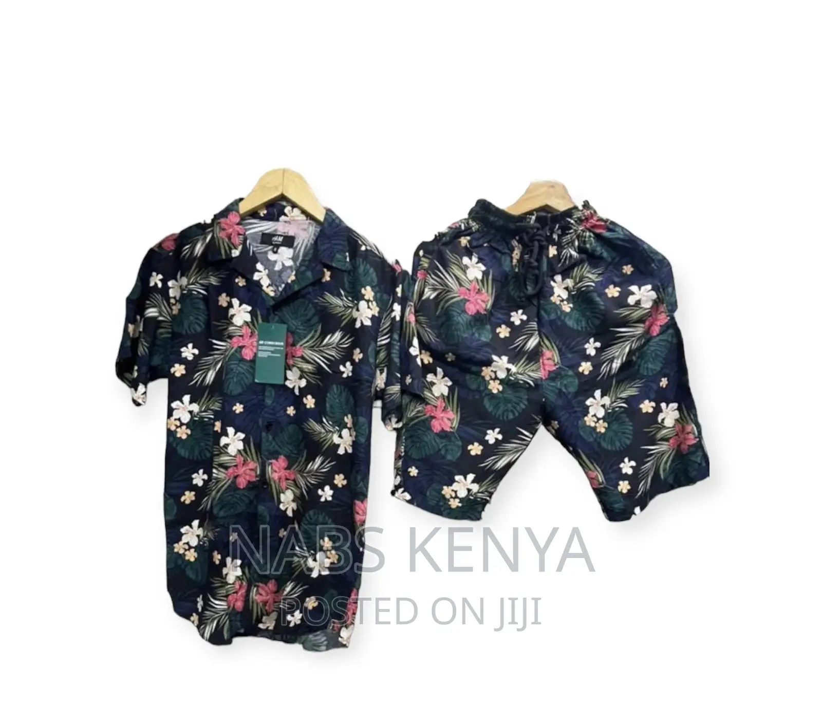 Mens Hawaiian Suit Shirt and Short 2 Piece