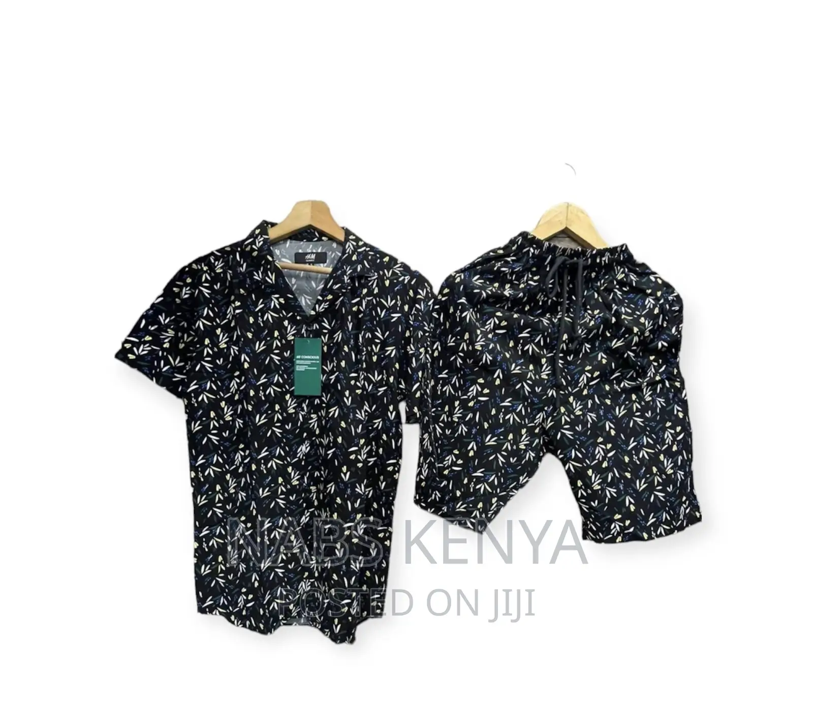 Mens Hawaiian Suit Shirt and Short 2 Piece