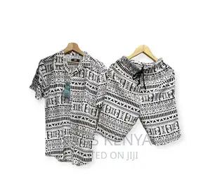 Mens Hawaiian Suit Shirt and Short 2 Piece