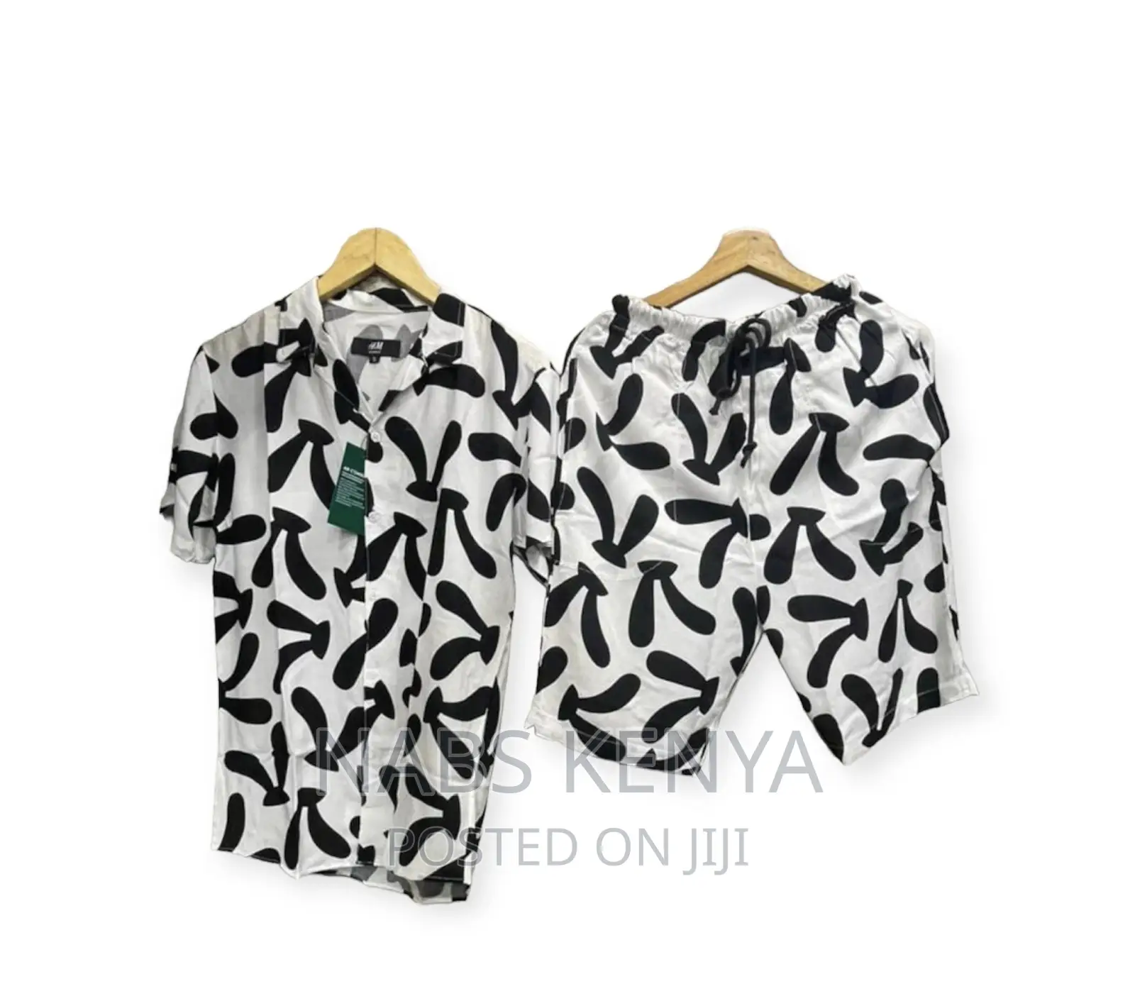 Mens Hawaiian Suit Shirt and Short 2 Piece