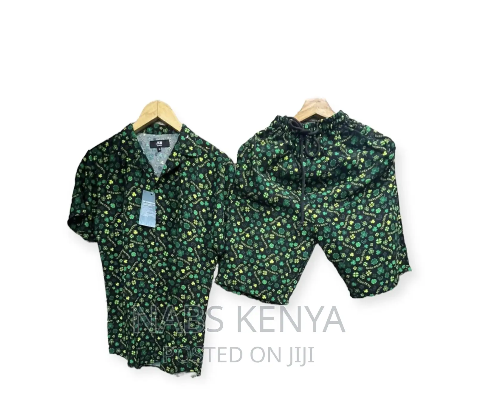Mens Hawaiian Suit Shirt and Short 2 Piece
