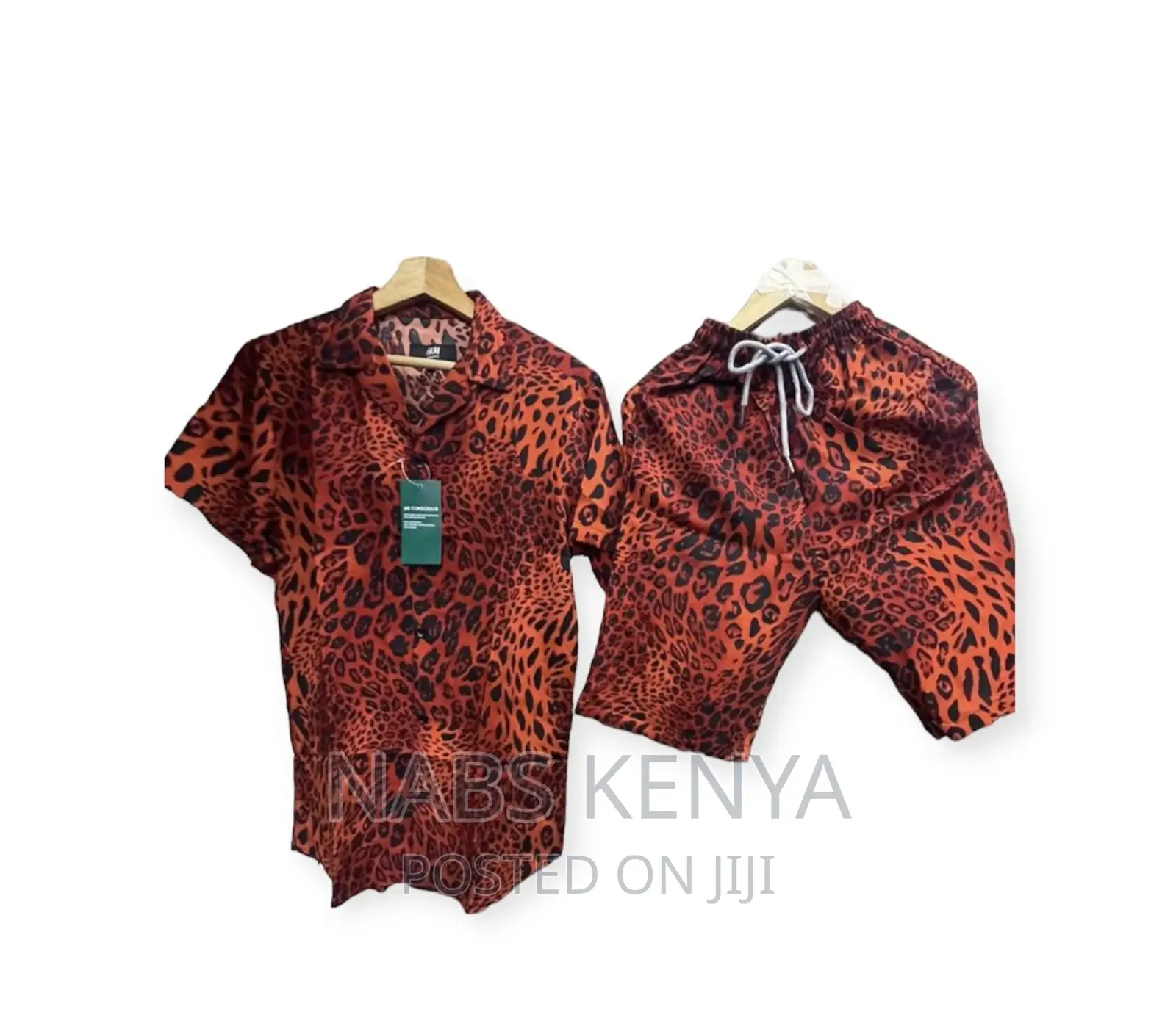 Mens Hawaiian Suit Shirt and Short 2 Piece