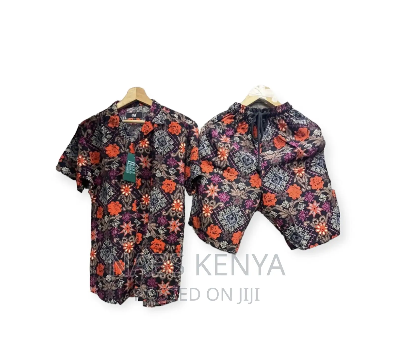 Mens Hawaiian Suit Shirt and Short 2 Piece