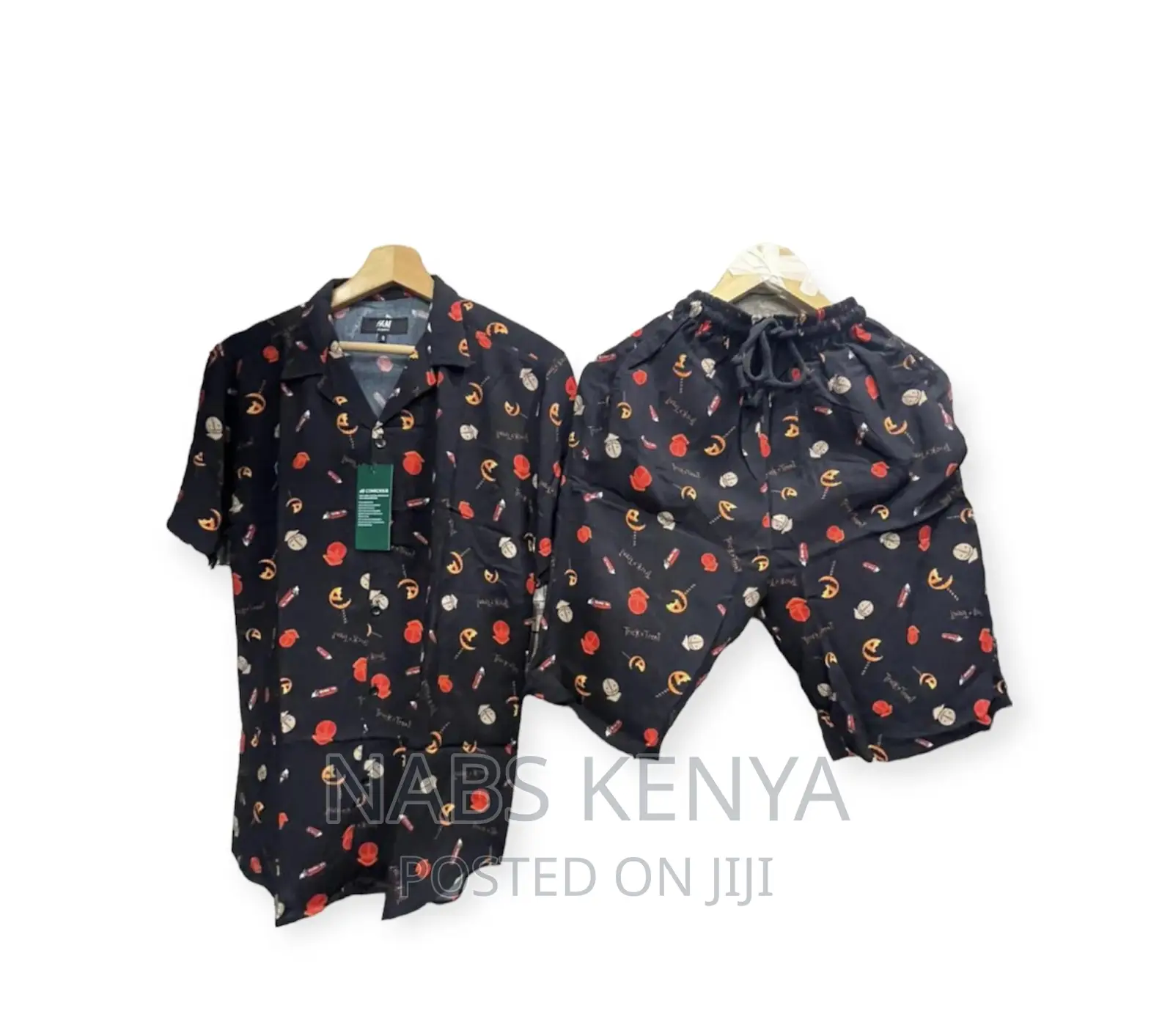 Mens Hawaiian Suit Shirt and Short 2 Piece
