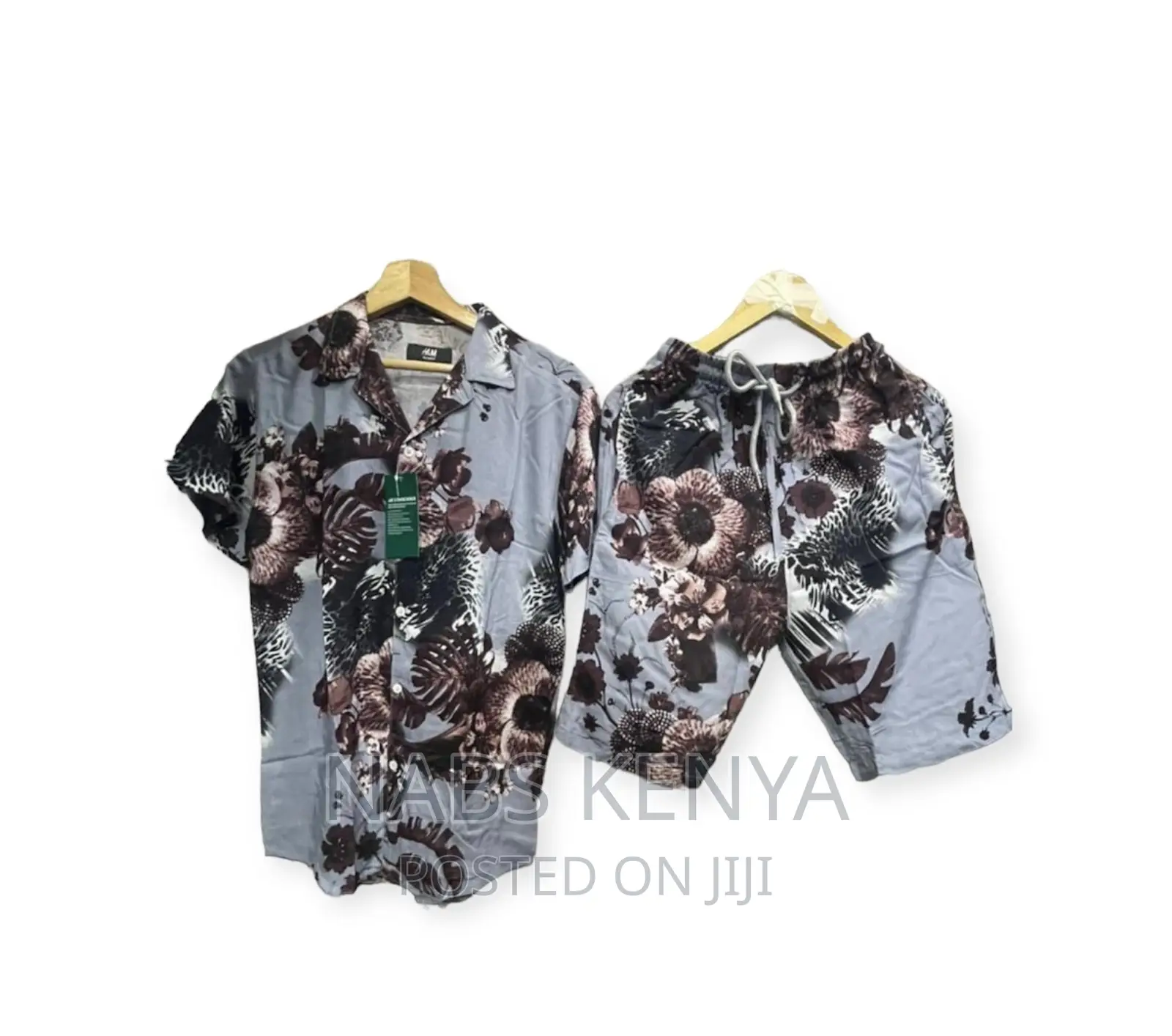 Mens Hawaiian Suit Shirt and Short 2 Piece