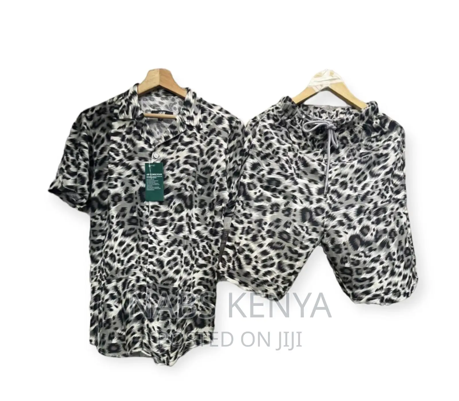 Mens Hawaiian Suit Shirt and Short 2 Piece