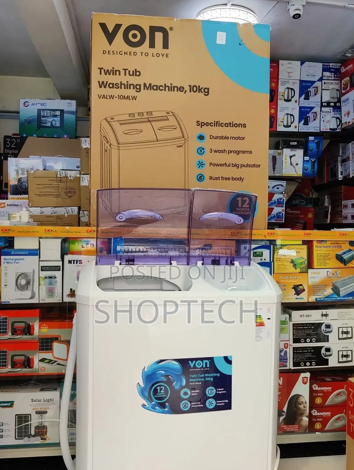 *Von Washing Machine Twin Tub 10kg