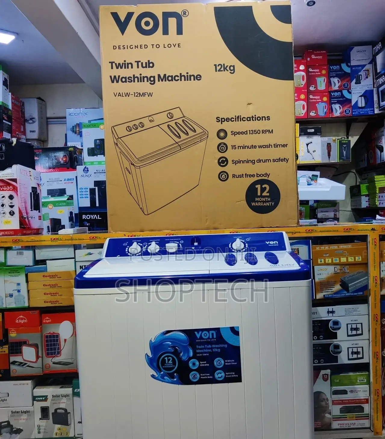 *Von 12kg Twin Tub Washing Machine