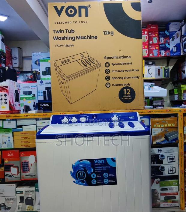 *Von 12kg Twin Tub Washing Machine