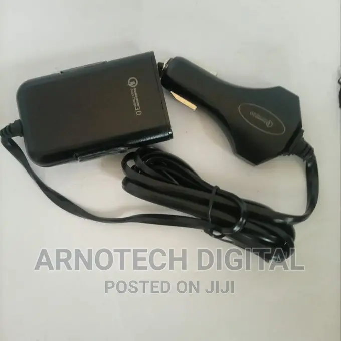 4 Port Usb Qc 30 Car Charger for Front Back Seat With 16m Ex