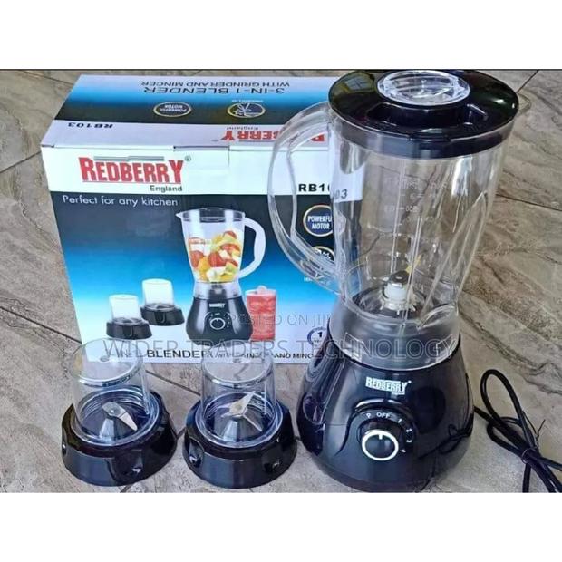 Redberry 3 in 1 Blender With 1.5 LTR Unbreakable Jar