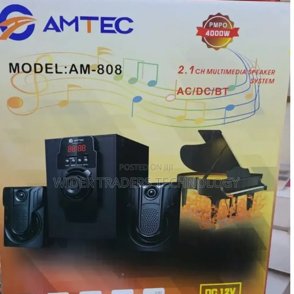 Amtec AM-808 Sub Woofer Sound System -BT/USB/FM-4,000 WATTS