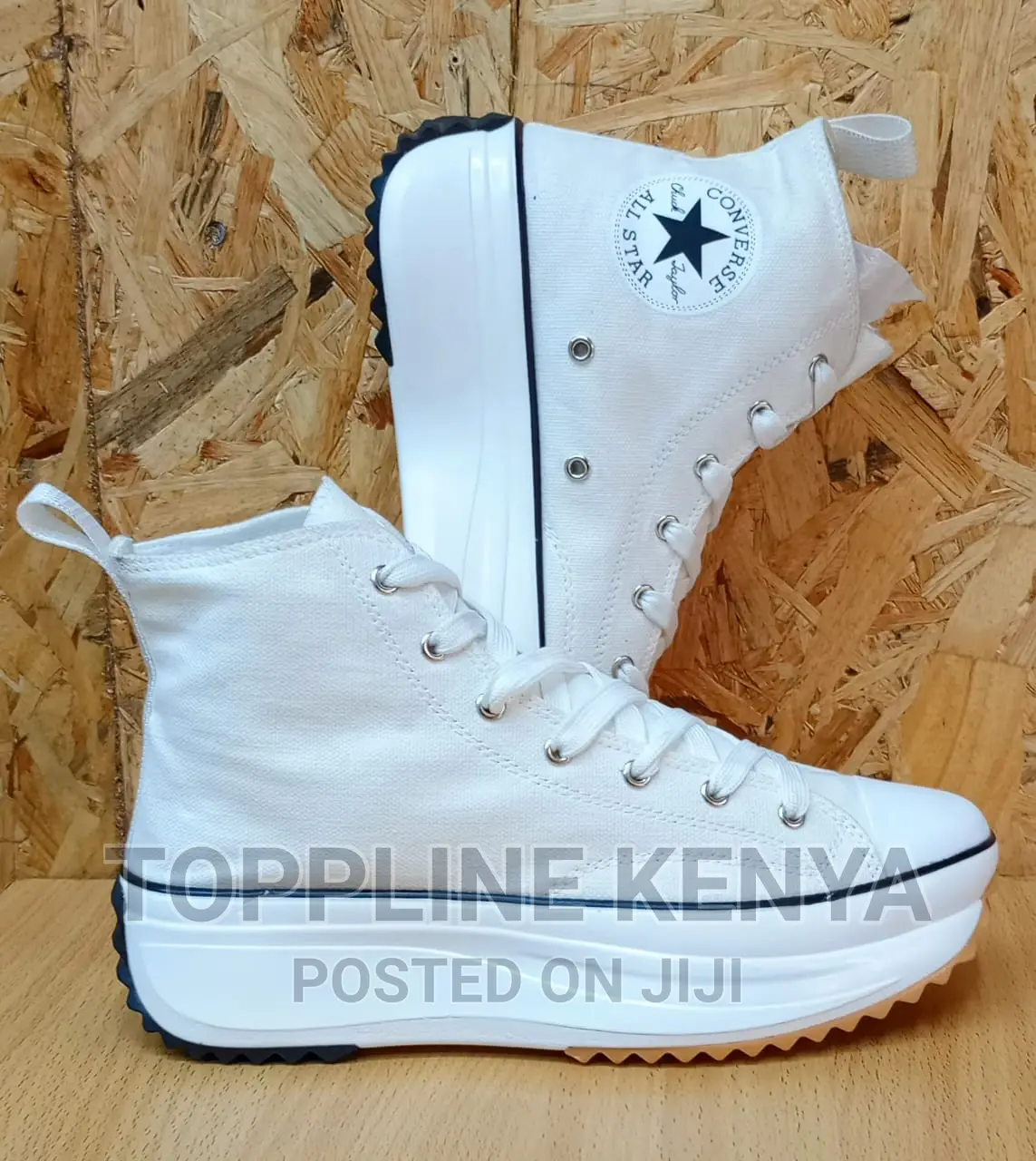Converse Run Star High Cut White in Nairobi Central Shoes, Toppline