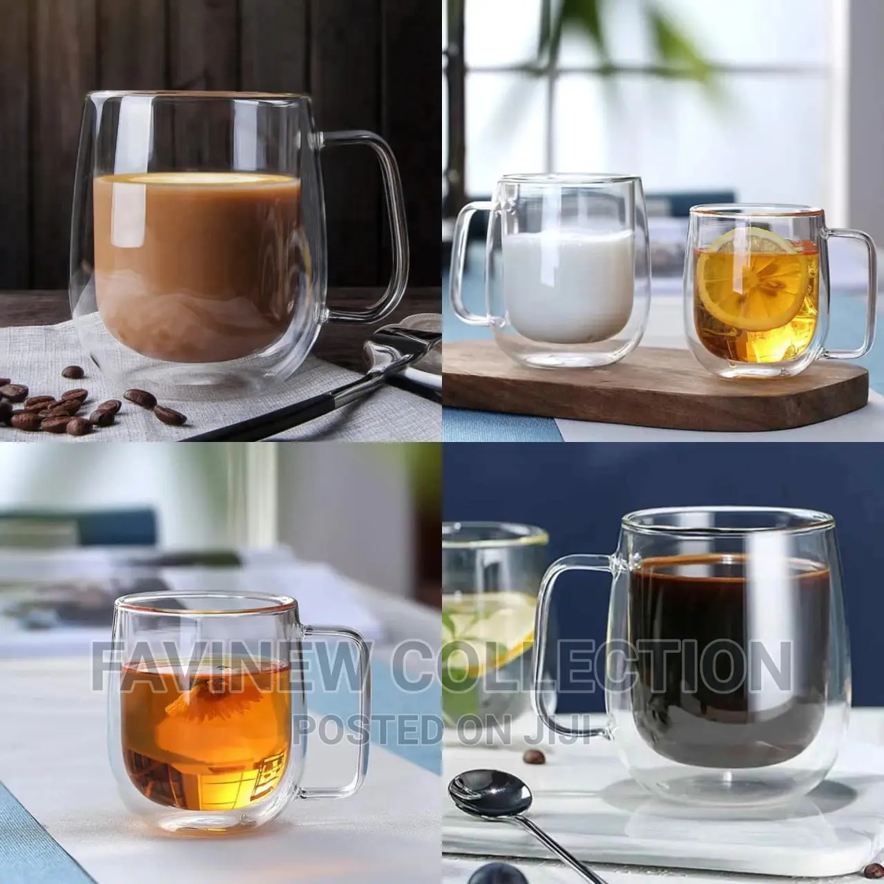 2pcs Borosilicate Double Walled Mug/Cup