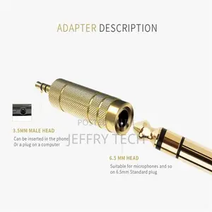 Headset 3.5 to 6.5 Converter 3.5mm Male to 6.5mm Female Jack
