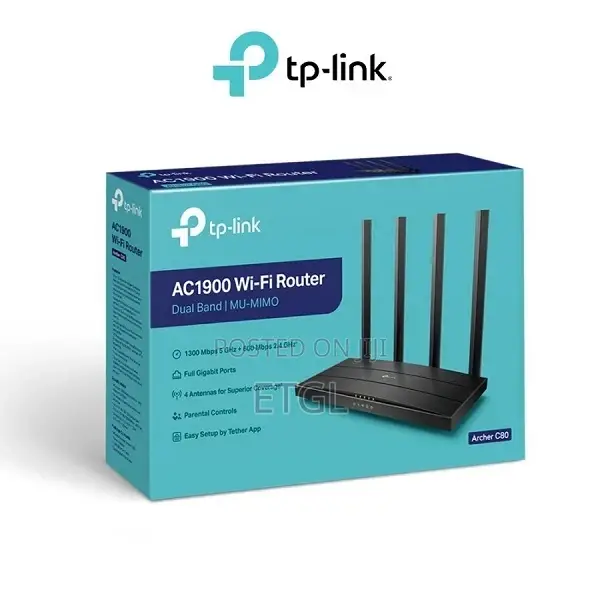 Tp-Link Ac1900 Wireless Mu-Mimo Wi-Fi 5 Router Tl-Archer C80