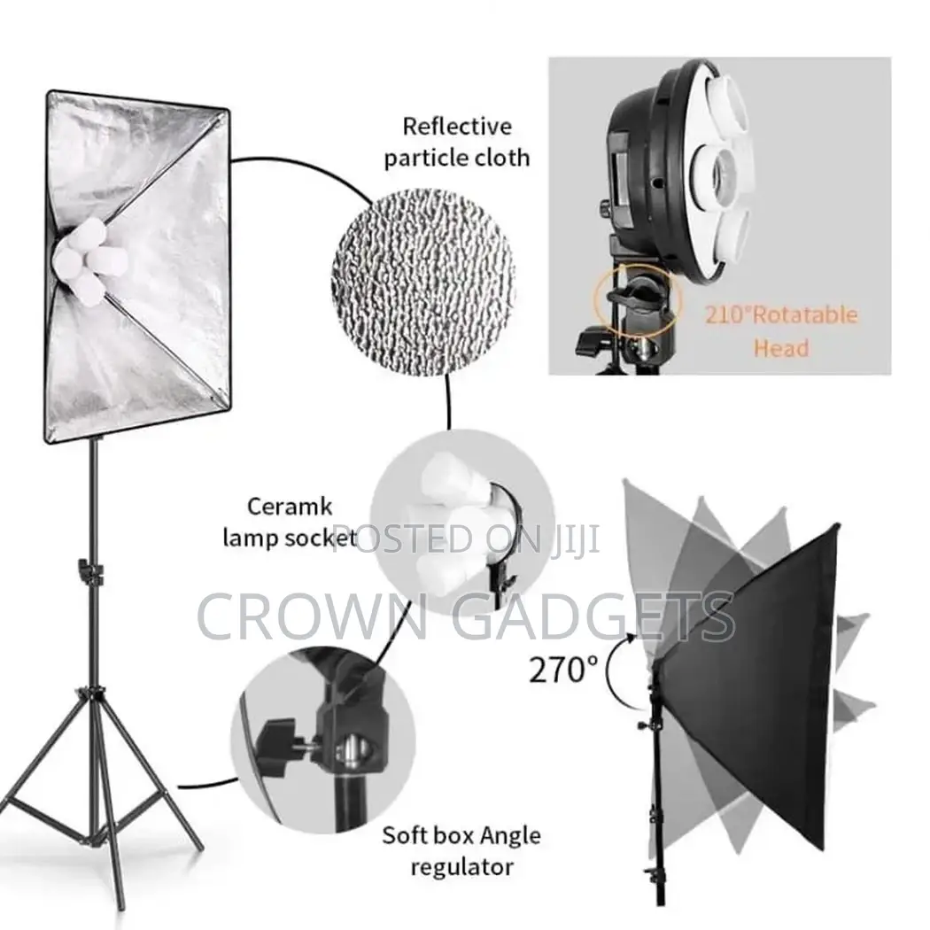 Softbox Light Box Tripod Lighting Kit 4 Lamp Photography