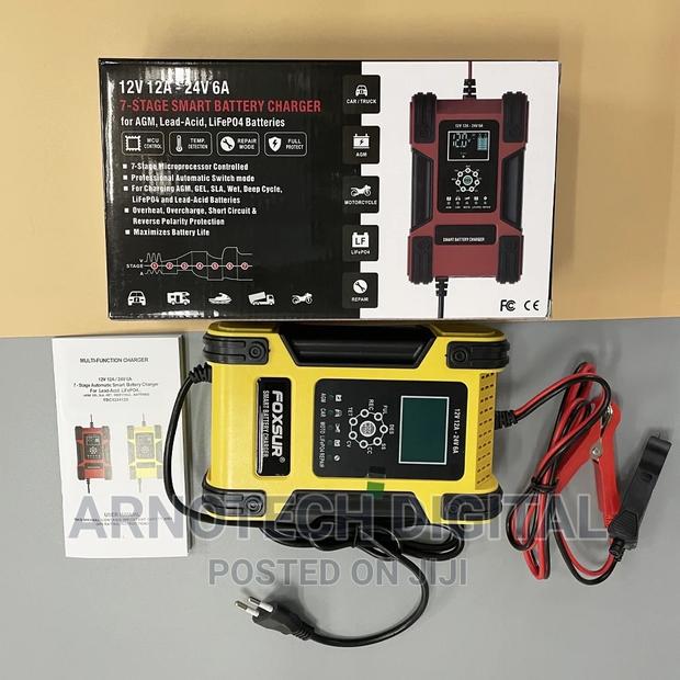 FOXSUR Lithium Battery Charger, 12v/24v 6amp Full Automatic - thumbnail 2