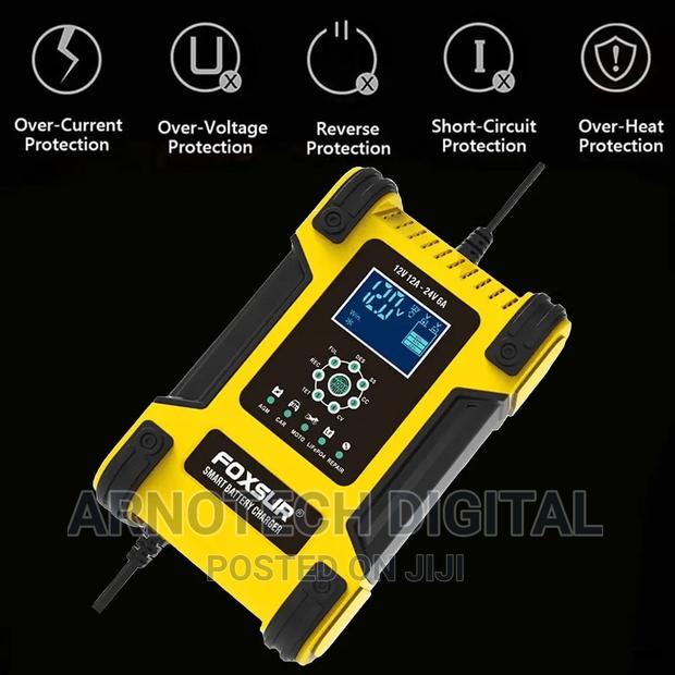 FOXSUR Lithium Battery Charger, 12v/24v 6amp Full Automatic - thumbnail 3