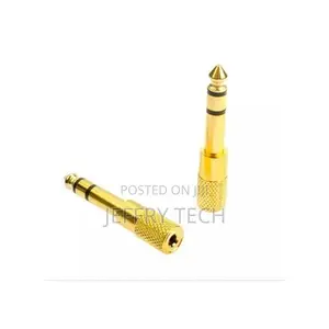2 PIECES - Gold Plated 6.5mm Male to 3.5mm Female Jack Stere