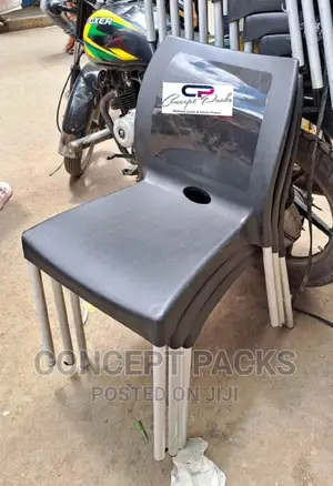 Plastic Armless Chairs With Metallic Legs