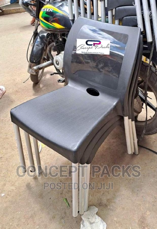 Plastic Armless Chairs With Metallic Legs - thumbnail 2