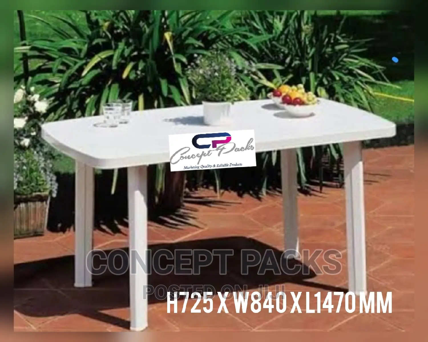 Rectangle Plastic Table.H725 X W840 X L1470 Mm