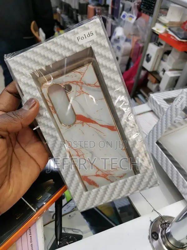 Glass Case With Marble Pattern for Samsung Galaxy Z Fold 5