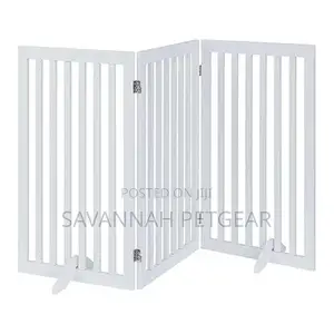 Indoor Freestanding Wooden Dog Gate, Foldable