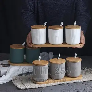 Ceramic Cannister Seasoning Jar Set