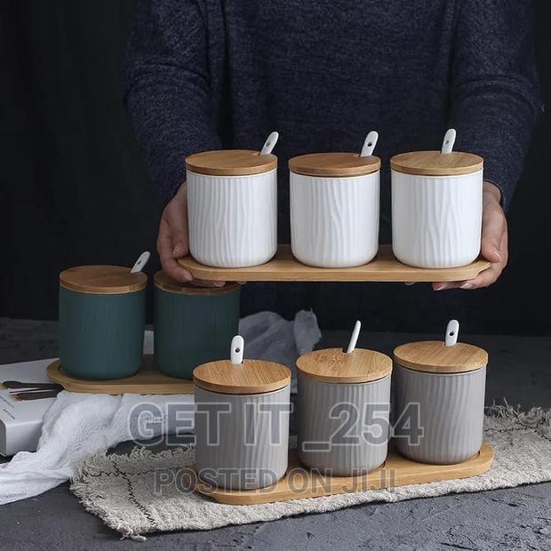 Ceramic Cannister Seasoning Jar Set