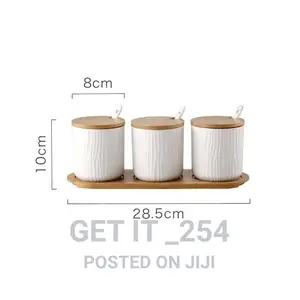 Ceramic Cannister Seasoning Jar Set