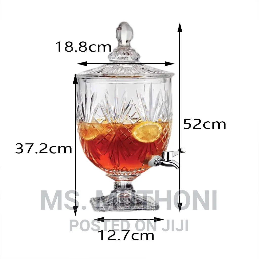 *Thick Clear Glass 3L Juice Dispenser
